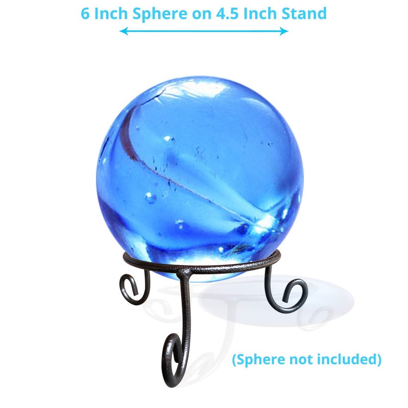 EcoRise Black Iron Gazing Globe Stand, Wrought Iron Sphere Holder, Crystal Ball and Glass Bowl Display Stand, Metal Egg Holder 4.5inches x 2inches - Image 4